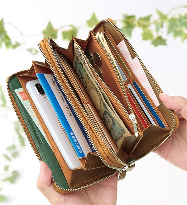 クロコダイル＞スマホが入るダブルファスナー財布 - ベルーナ【公式】