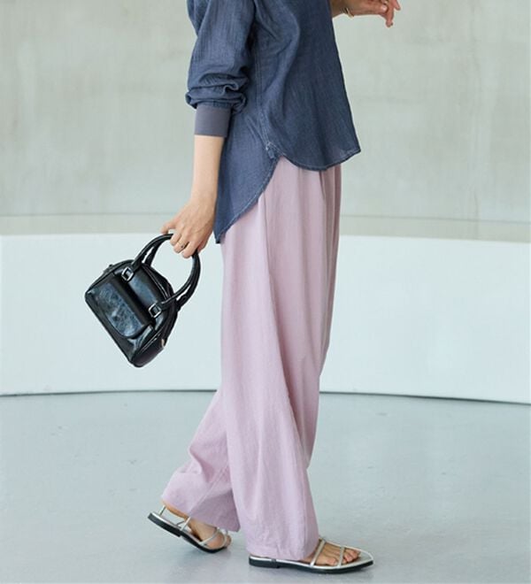 BELLUNA（ベルーナ）の「さらっと肌離れ！ひんやりカーブパンツ（ワイドパンツ・ガウチョ）」｜詳細画像