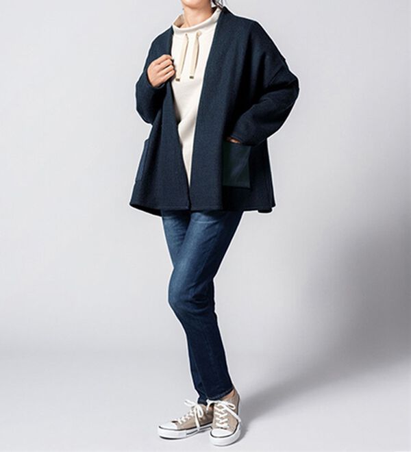 VINNO（ヴィノ）の「＜日本製＞ライトウール混カーディガンジャケット（その他カーディガン）」｜詳細画像