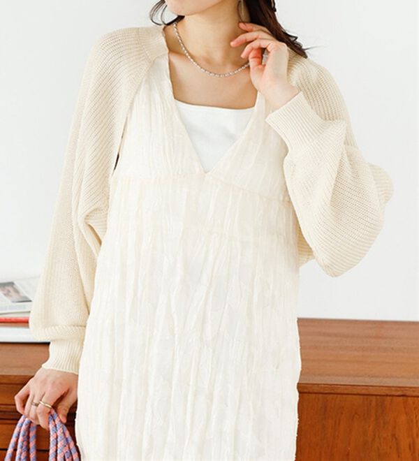 GeeRA（ジーラ）の「畦編ショートボレロカーディガン（その他カーディガン）」｜アイボリー