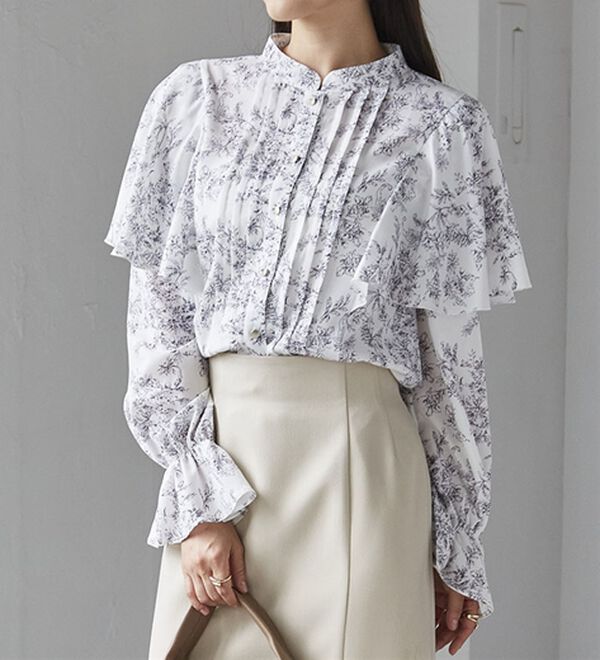 RANAN（ラナン）の「ピンタックフレアー長袖ブラウス（ブラウス）」｜詳細画像