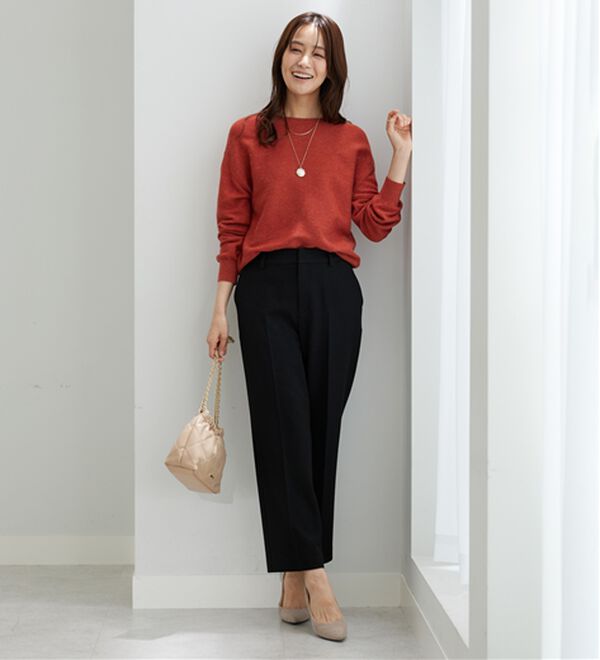 BELLUNA（ベルーナ）の「サマ見え（SW）ウール調素材ストレートパンツ（フルレングスパンツ）」｜詳細画像