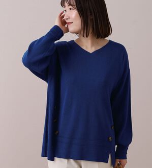 BELLUNA（ベルーナ）の「ミラノリブサイドボタン使いプルオーバー（ニット・セーター）」｜詳細画像