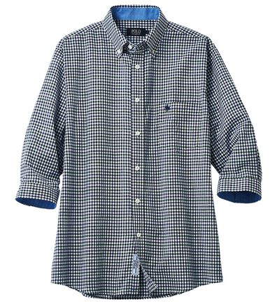 「＜ポロ・ビーシーエス＞麻入りさらさら７分袖シャツ（メンズシャツ）」
