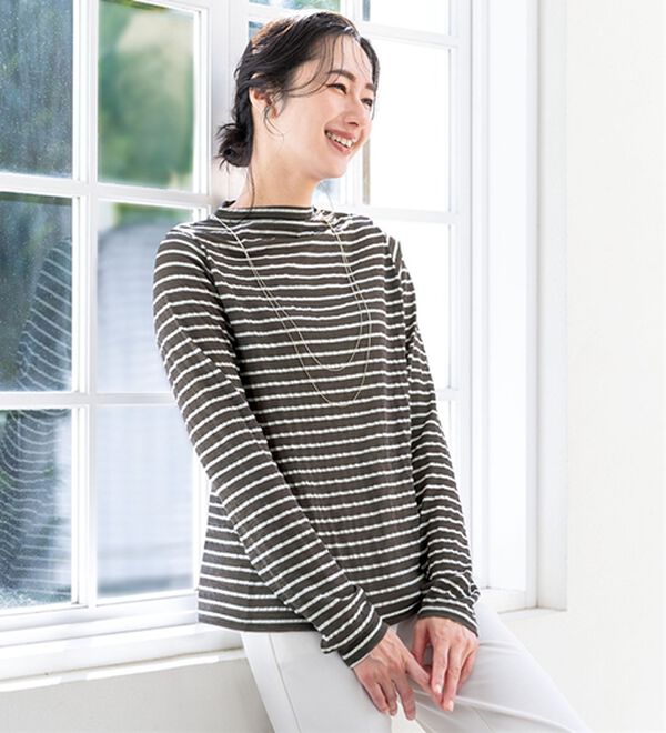 ルフラン（ルフラン）の「【４色組】「透けすぎない」絶妙シアープルオーバー（カットソー）」｜詳細画像