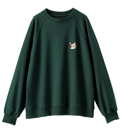 BELLUNA（ベルーナ）の「ワンポイントネコ刺しゅう裏毛プルオーバー（カットソー）」