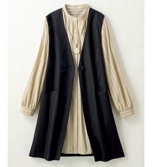 ルフラン（ルフラン）の「ベスト＆ブラウスのアンサンブル＜カノン＞（アンサンブル）」｜黒系