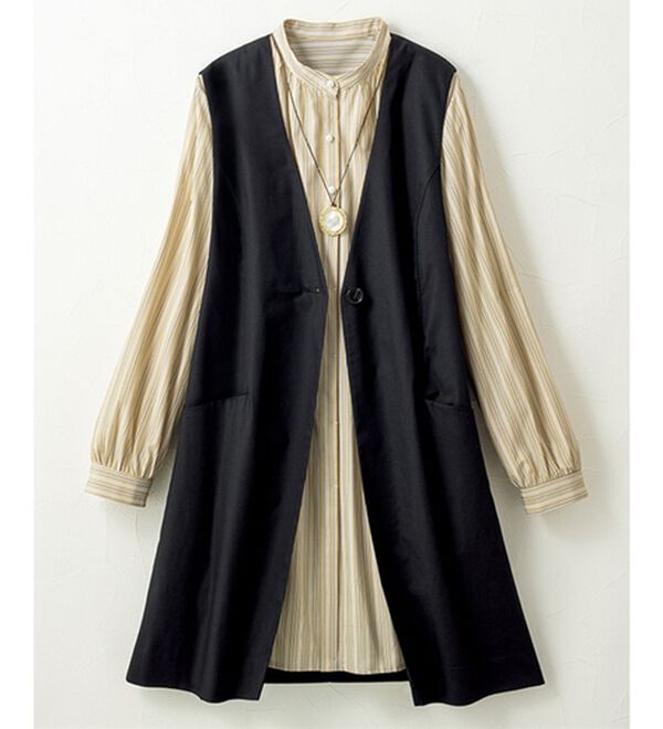 ルフラン（ルフラン）の「ベスト＆ブラウスのアンサンブル＜カノン＞（アンサンブル）」｜黒系