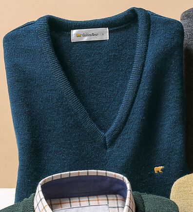 「＜ゴールデンベア＞国産上質ニットベスト（メンズベスト）」