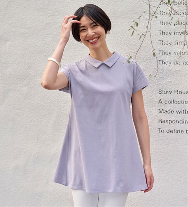 BELLUNA（ベルーナ）の「ヒンヤリ！綿１００％かのこポロチュニック（チュニック）」｜詳細画像