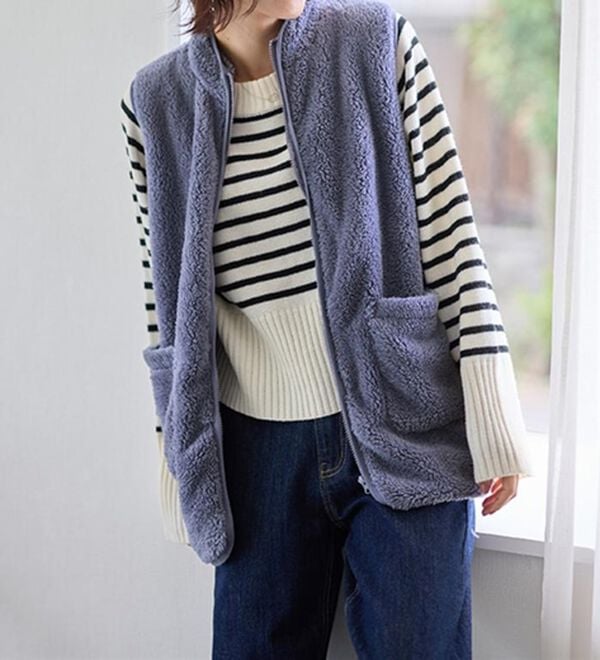 LAVIENNE（ラヴィエンヌ）の「ふわふわ暖かフリースベスト（ベスト）」｜詳細画像