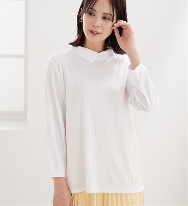 BELLUNA（ベルーナ）の「【新色追加】&ldquo;2点セット&rdquo;あぜ素材ベストアンサンブル（アンサンブル）」｜詳細画像