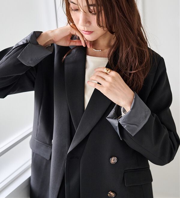 RANAN（ラナン）の「レイヤードデザインダブルジャケット（テーラードジャケット）」｜詳細画像