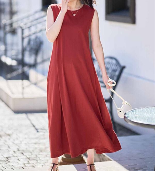 RANAN（ラナン）の「綿１００％フレアーロングワンピース（ロングワンピース）」｜詳細画像