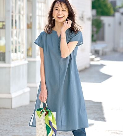 BELLUNA（ベルーナ）の「楊柳素材涼やかシャツワンピース（シャツワンピース）」