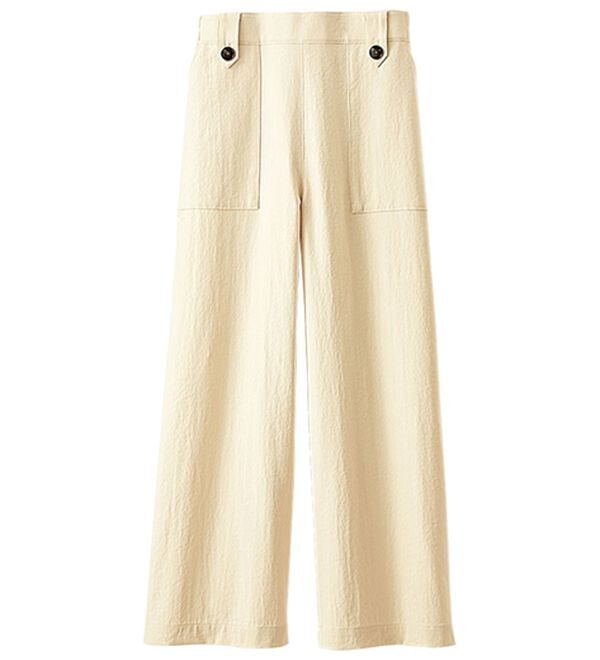 BELLUNA（ベルーナ）の「《快適Ｌａｂ．》サラもち！快適ビンテージ調素材ワイドパンツ（ワイドパンツ・ガウチョ）」｜詳細画像