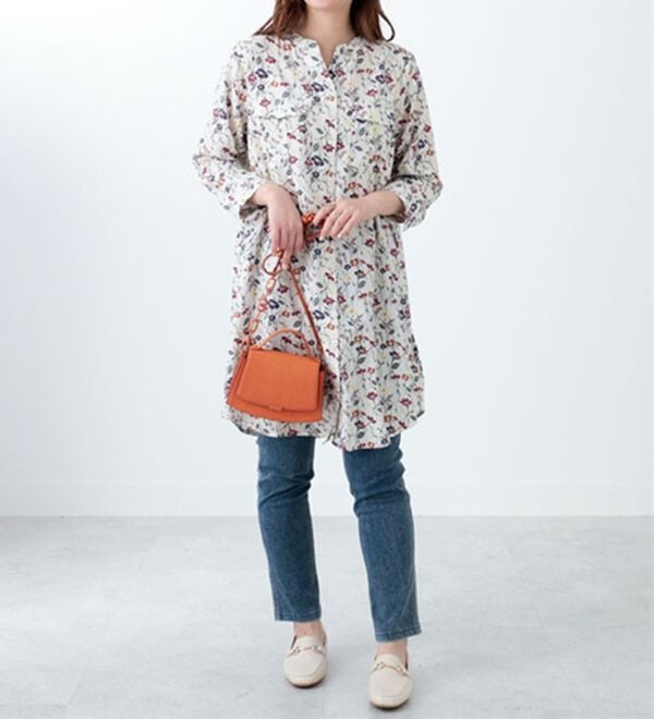 BELLUNA（ベルーナ）の「レーヨンプリントポケット使いワンピース（プリントワンピース）」｜詳細画像