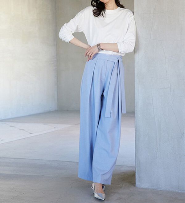 RANAN（ラナン）の「リボンデザインボックスタックワイドパンツ（ワイドパンツ・ガウチョ）」｜詳細画像