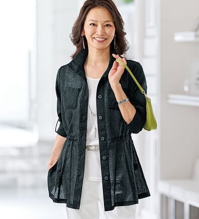 BELLUNA（ベルーナ）の「＜さらりと涼やか！＞杢調プリントデザインジャケット（その他ジャケット）」