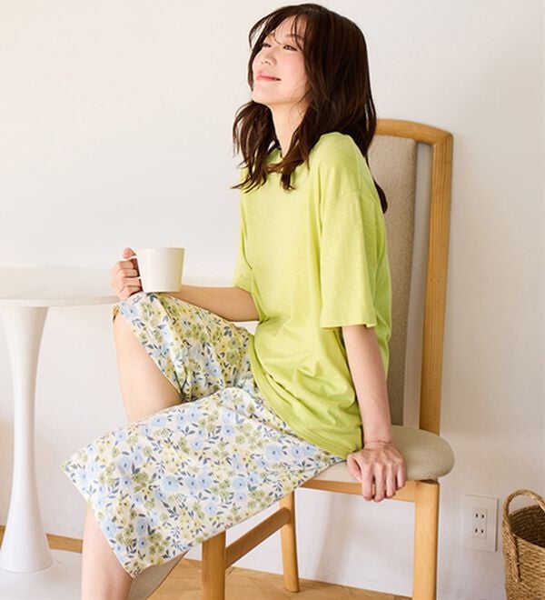LAVIENNE（ラヴィエンヌ）の「ゆる涼カットソールームウェア（パジャマ・ルームウェア）」｜詳細画像