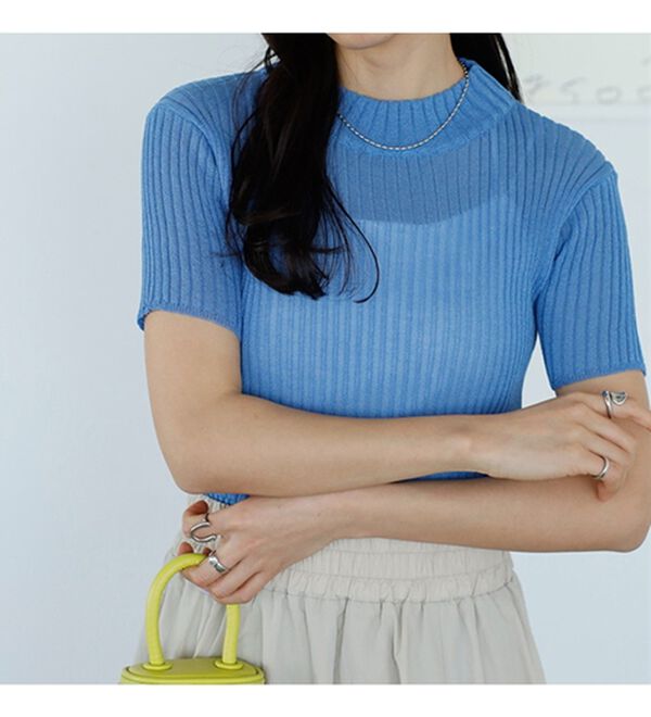 GeeRA（ジーラ）の「アームウォーマー付リブニット（ニット・セーター）」｜詳細画像