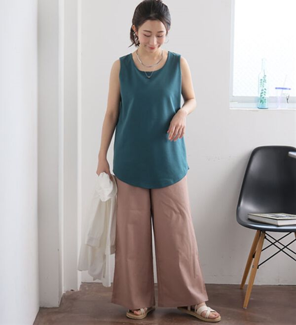 A HAPPY MARILYN（アハッピーマリリン）の「【Ｍ～８Ｌ／選べる裾】【接触冷感・吸水速乾】さらさらタンクトップ（タンクトップ・キャミソール）」｜詳細画像