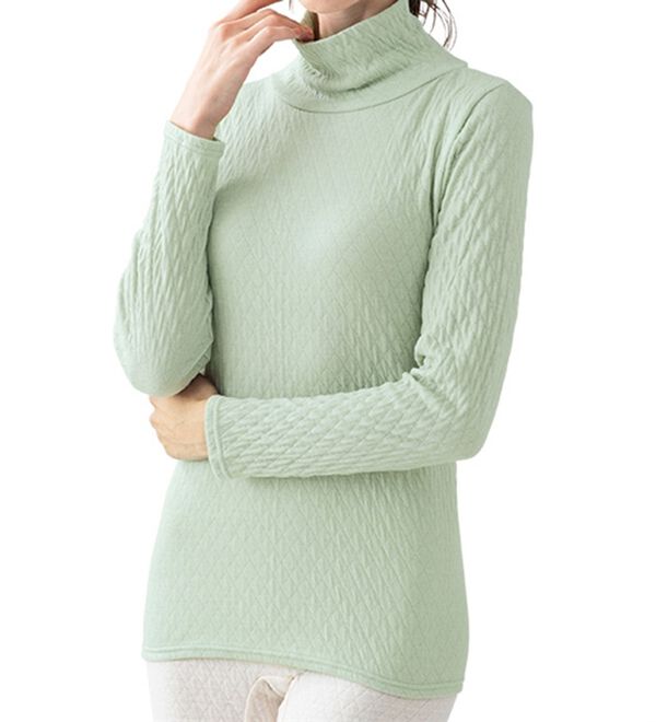 「【３色組】すごくのび～る綿混ふっくら編みタートル（肌着・インナーウェア）」｜詳細画像