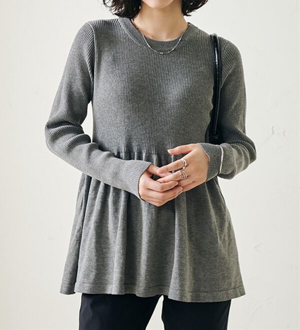 RANAN（ラナン）の「リブ切替ペプラムニット（ニット・セーター）」｜詳細画像