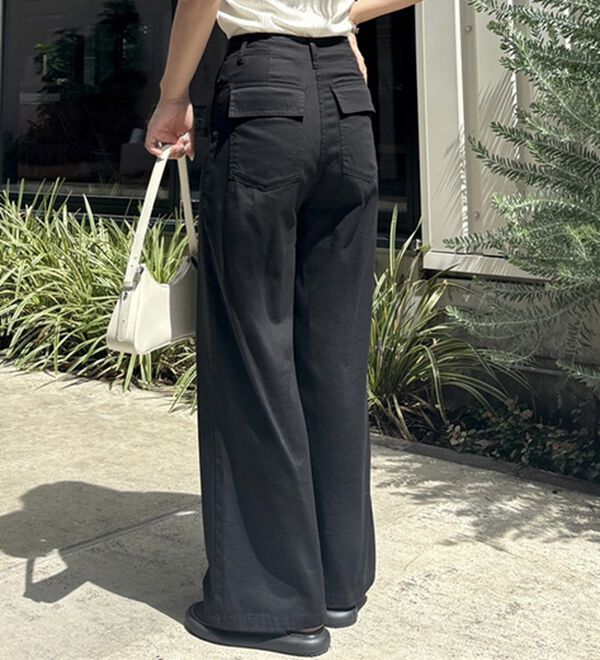 GeeRA（ジーラ）の「コットンワイドベイカーパンツ（フルレングスパンツ）」｜詳細画像