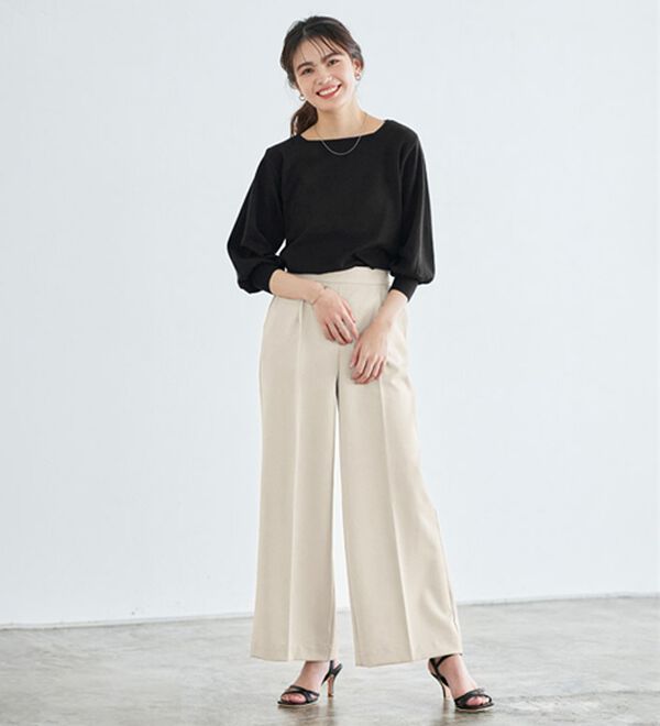 Pierrot（ピエロ）の「【選べるネック】シルクタッチバルーンニット（ニット・セーター）」｜詳細画像