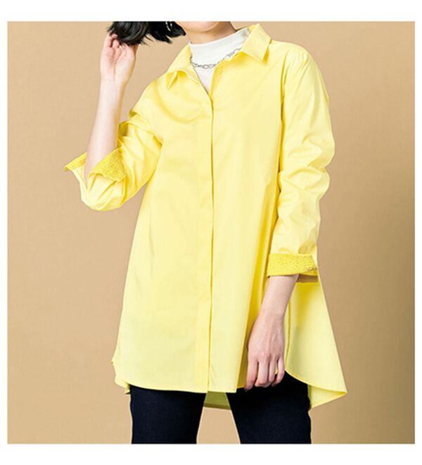 VINNO（ヴィノ）の「＜ＳＯＬＯＴＥＸ（Ｒ）＞使用ストレッチシャツチュニック（シャツ）」｜詳細画像