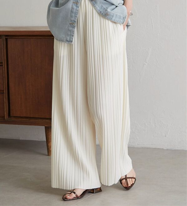 RANAN（ラナン）の「セミワイドプリーツイージーパンツ（フルレングスパンツ）」｜詳細画像