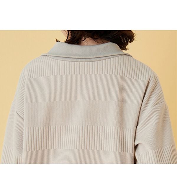 BELLUNA（ベルーナ）の「ボーダージャカードハーフジッププルオーバー（カットソー）」｜詳細画像