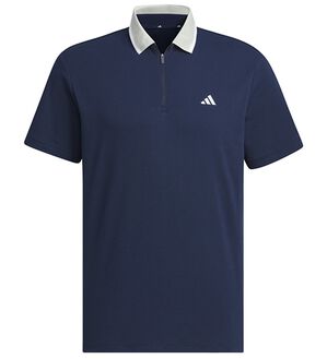「＜ａｄｉｄａｓ＞アディゼロ　ツイストニット半袖ジップポロ（メンズポロシャツ）」｜カレッジネイビー