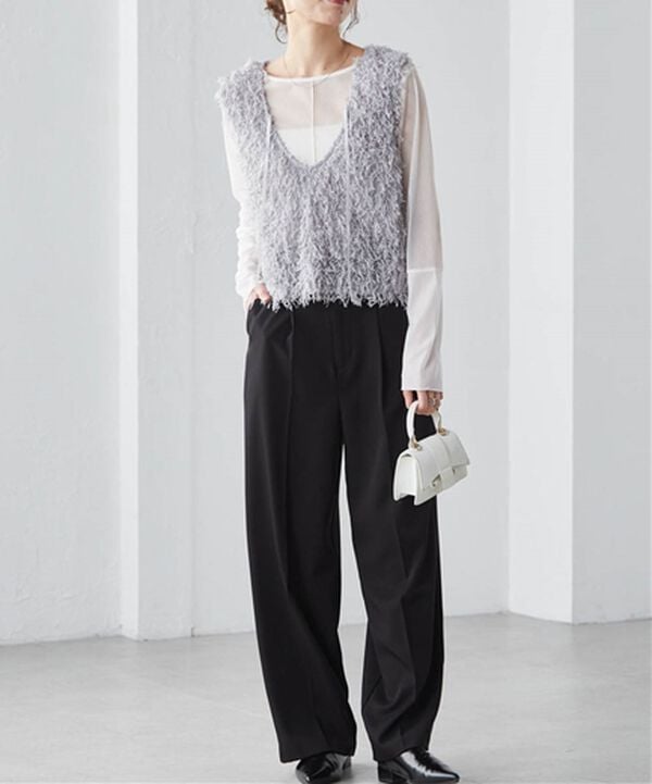 RANAN（ラナン）の「前後2WAYフリンジショートベスト（ベスト）」｜詳細画像