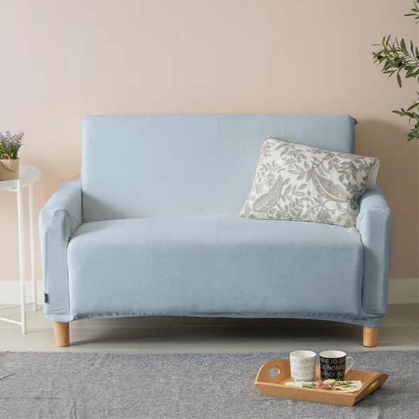 iellio（イエリオ）の「とろけるマイクロのびのびソファカバー（ソファーカバー）」｜ブルーグレー