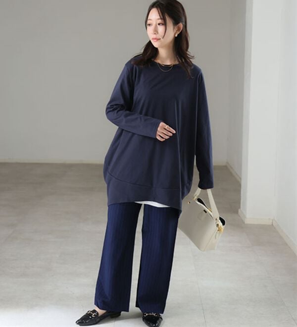 A HAPPY MARILYN（アハッピーマリリン）の「【Ｍ～８Ｌ】選べる袖！コク－ンシルエットチュニック（チュニック）」｜詳細画像