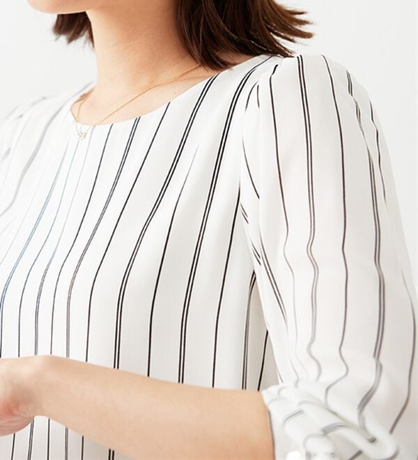 BELLUNA（ベルーナ）の「ジョーゼット素材裾ティアードブラウス（ブラウス）」｜詳細画像