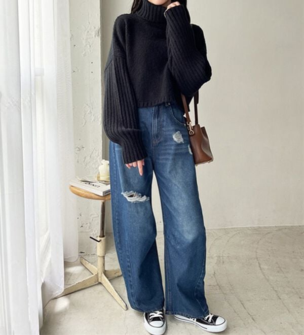 GeeRA（ジーラ）の「タートルネックショート丈ニット（ニット・セーター）」｜詳細画像