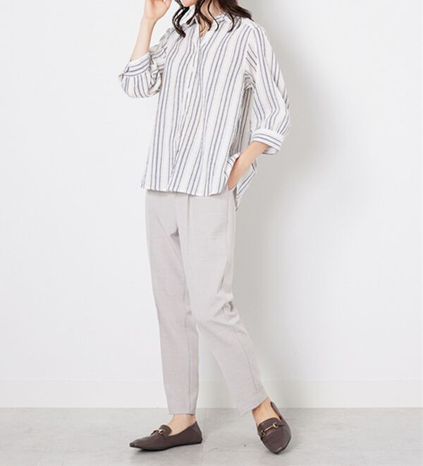 BELLUNA（ベルーナ）の「スキッパー衿ぽこぽこ素材ブラウス（ブラウス）」｜詳細画像