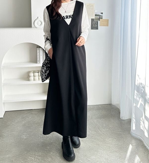 GeeRA（ジーラ）の「楽ちん！ストレッチ前後２ＷＡＹジャンパースカート（ジャンパースカート）」｜詳細画像