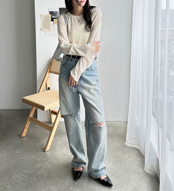 GeeRA（ジーラ）の「ベロアプリーツカットソー（カットソー）」｜詳細画像