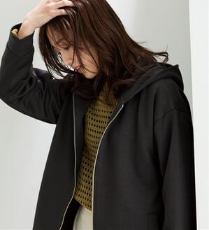 BELLUNA（ベルーナ）の「【快適Ｌａｂ．】とろみ素材裾タックパーカー（パーカー）」｜チャコール