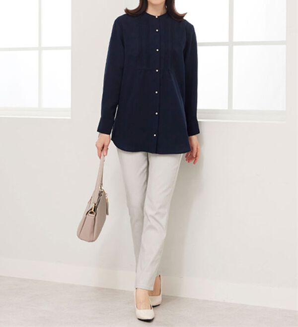 BELLUNA（ベルーナ）の「裏起毛ツイル素材ストレッチパンツ（フルレングスパンツ）」｜詳細画像