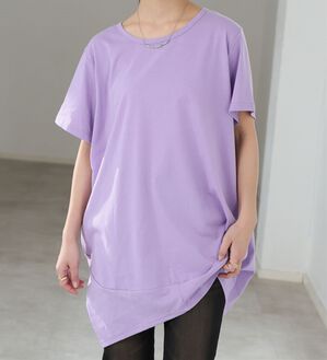 A HAPPY MARILYN（アハッピーマリリン）の「【Ｍ～８Ｌ】選べる袖！コク－ンシルエットチュニック（チュニック）」｜ライラック