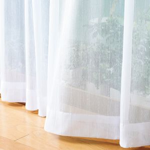 「お買い得！４柄から選べるレースカーテン（レースカーテン）」｜ストライプ