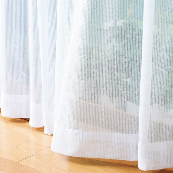 「お買い得！４柄から選べるレースカーテン（レースカーテン）」｜ストライプ