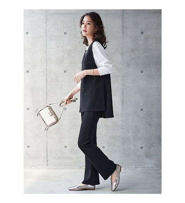 BELLUNA（ベルーナ）の「日本製ウール入りポンチＶネックベスト（ベスト）」｜詳細画像