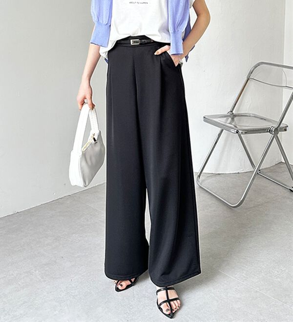 GeeRA（ジーラ）の「美脚ストレッチワイドパンツ（ワイドパンツ・ガウチョ）」｜詳細画像