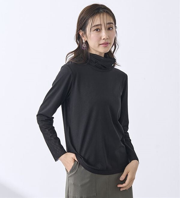 BELLUNA（ベルーナ）の「チュールデザイン首元ゆったりインナー（カットソー）」｜詳細画像